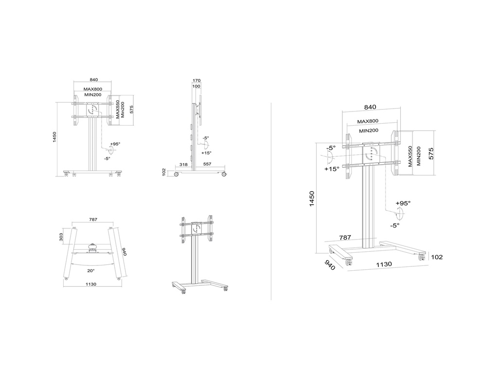 MULTIBRACKETS MB6269 | Suporte Chão PUBLIC 145 HD Single