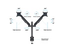 MULTIBRACKETS MB2593 | Suporte Mesa Gas Lift Arm HD Dual, Preto