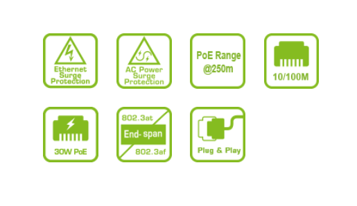AETEK C11-042-30-065-V2 | SWITCH 4xPoE FE + 2xFE EXPoE