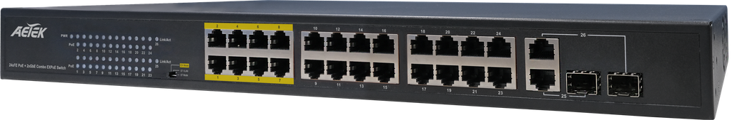 AETEK C11-242-31-380-V2 | Switch 24xPoE FE+2xGbE Combo EXPoE